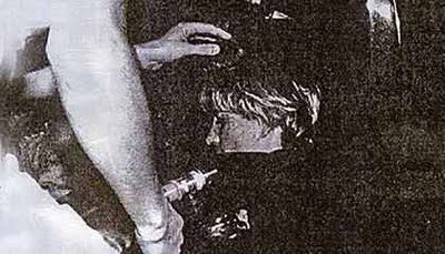 A rare, controversial and tragic photo included in the film - Diana post-crash