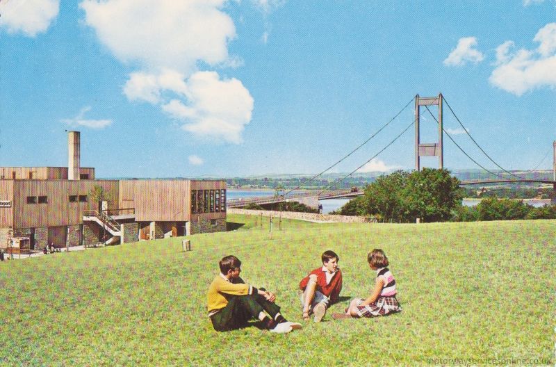 The original Severn View service station, where Richey's car was found, with the Severn Bridge in the background