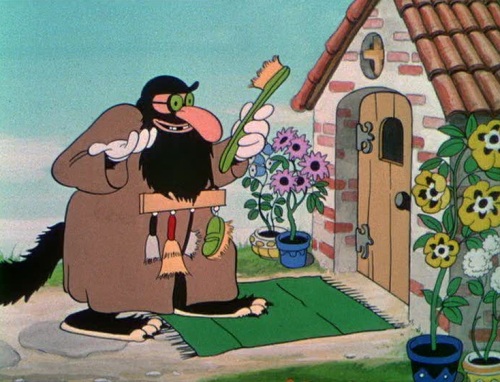 The original Jewish peddler scene in 'Three Little Pigs'